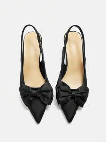 CUCCOO CURVES Women's Fashion Comfortable Low Heel Pointed Toe Wide Fit High Heel Pumps, Suitable For Commuting, Dates, Parties & Various Occasions - Black - View 9