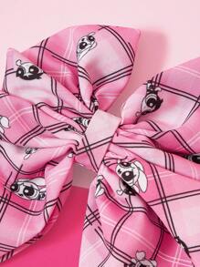 THE POWERPUFF GIRLS X SHEIN 3pcs Checkered & Blossom, Bubbles, Buttercup Pattern Bow Hair Clips Set, Hair Slide, Hair Barrettes - Multicolor - View 5
