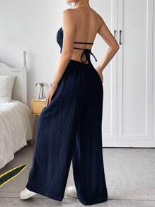 SHEIN EZwear 女士露肩露背长款连体裤，夏季