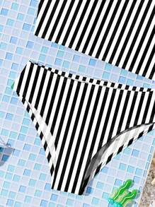 SHEIN Tween Girls Casual Simple Camisole & Triangle Bikini Swimsuit Set, Suitable For Summer - Multicolor - View 4