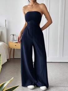 SHEIN EZwear 女士露肩露背长款连体裤，夏季