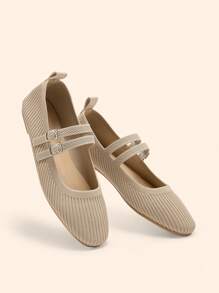 CUCCOO BASICS CUCCOO Women's Adjustable Buckle Design Fashion Flat Loafers - Apricot - View 11