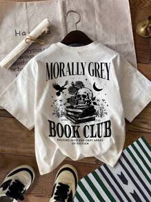 T-shirt da donna estiva  , T-shirt di Halloween taglie forti, T-shirt streetwear taglie forti, T-shirt grafica a maniche corte, Top estivo carino, Vacanze - Bianco - Visualizzare 3