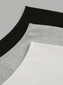 Flirla 大码三件套短袖T恤套装，黑白灰，夏季，露肩设计