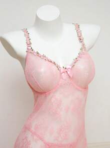 SHEIN Set de 2 camisones de encaje sexy de talla grande