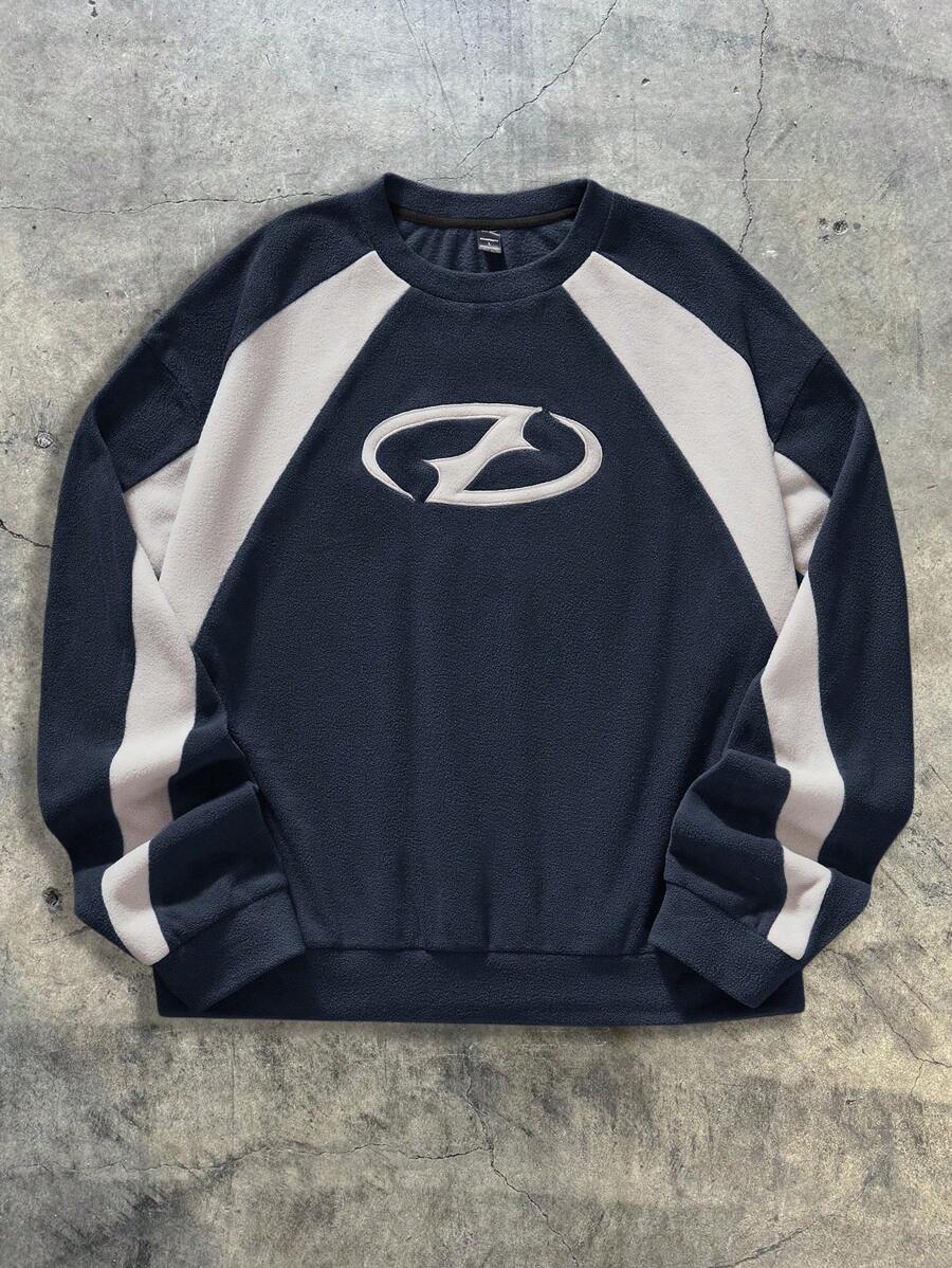 AXEPEAK 男士宽松针织长袖套头衫，街头风，适合秋冬