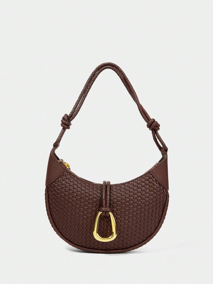 SHECARRY Women's Fashionable Versatile Casual Simple Shoulder Bag - Coffee - View 1