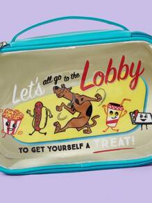 SCOOBY-DOO X SHEIN 女士卡通狗印花时尚手提包和透明化妆包/化妆袋套装 - 藍色 - 查看 3