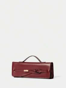 SHECARRY Bolso de tela de unicolor simple para mujer, bolso de uso diario casual, cartera roja para San Valentín