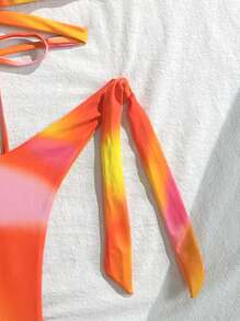 Swim Vcay 2件套女士扎染扭纹吊带比基尼泳装套装 - 彩色 - 查看 5
