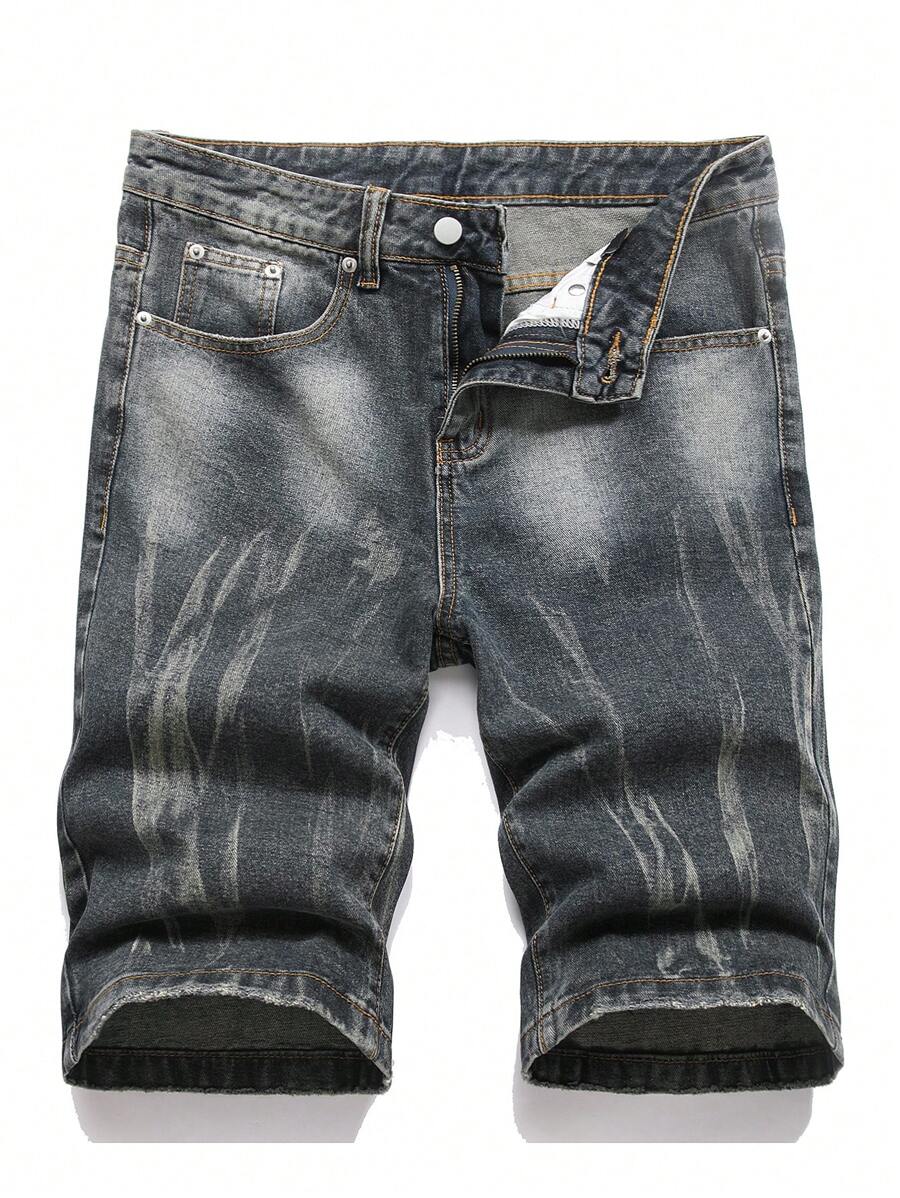 Manfinity Hypemode Men's Summer Casual Fashion Washed Denim Shorts With Pockets - Grey - View 1