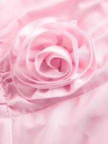 SHEIN MOD Zestaw 2 części w dużym rozmiarze - marszczony top typu halter i marszczona spódnica, różowy - Różowy - Zobacz 4