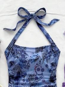 Soleia 全新度假针织印花露背吊带背心 - 彩色 - 查看 3