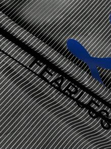 PAVTROS Manfinity Streetrush Men's Casual Striped & Letter Print Short Sleeve Button Up Shirt, Summer,Fashionable Casual, Streetwear, Preppy Style Items, Versatile Collared Button-Down Button Up Shirt, Suitable For A Boyfriend's Gift