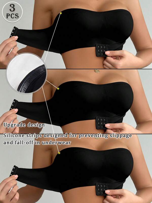 Snug Zone 3pcs/Set Women Front Closure Padded Wire-Free Bra