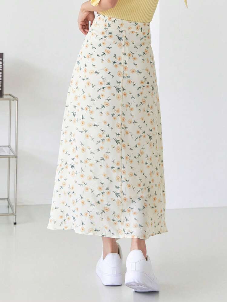 Women's Floral Print Casual Versatile Date & Outing A-Line Skirt