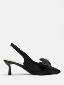 CUCCOO CURVES Women's Fashion Comfortable Low Heel Pointed Toe Wide Fit High Heel Pumps, Suitable For Commuting, Dates, Parties & Various Occasions - Black - View 6