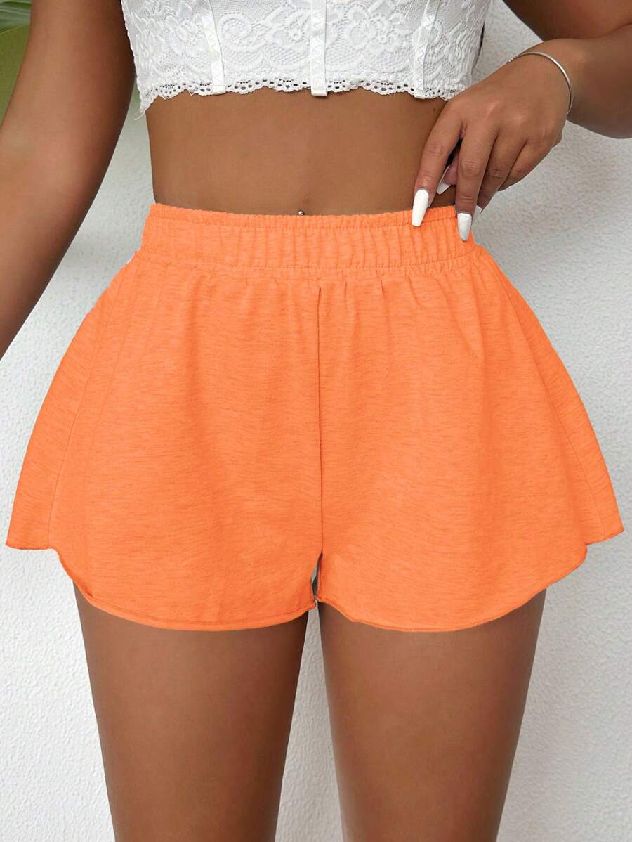 Zolique 女士纯色松紧腰宽松休闲短裤