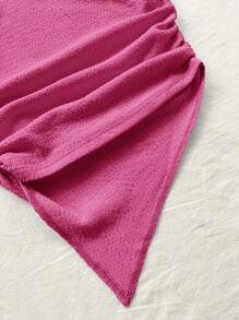 Soleia Damen asymmetrische Schulterfreie Lässig Bluse mit Saum, Sommer