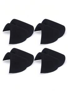 Set de 4 piezas de hombreras con cubierta negra, almohadillas de espuma para coser en sacos, abrigos, blazers, almohadillas para hombros con esponja, soporte para hombros engrosados para hombres y mujeres para dar apariencia de hombros anchos, manualidades para ropa