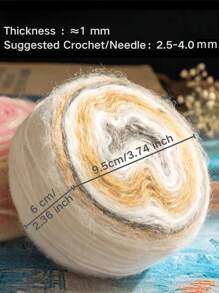 1Roll Premium Ombre Alpaca Yarn ,Mixed Colors- Soft Hand-Dyed Chunky Knitting Wool For Crochet Scarves Blankets - Multicolor - View 4