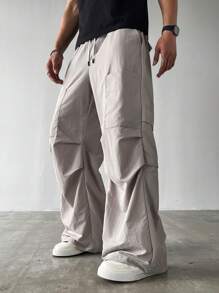Manfinity Streetrush Pantalones cargo casuales sólidos y holgados para hombre