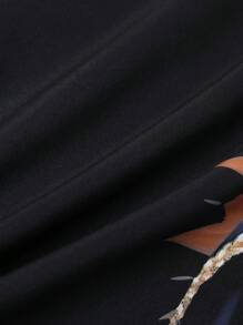 Manfinity EMRG Men Portrait Graphic Zip-Up Short Sleeve Shirt, Religious Shirts ,Christian Shirt Shirts Street Wear, Vintage Shirt Men, Christian Clothes - Black - View 3