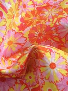 Swim Mod Set de 2 piezas 2025 Nuevo top de bikini con volantes y estampado floral aleatorio y Bottom, traje de baño sexy para playa