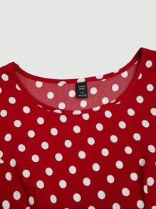 Sunspun 大码浪漫红色圆点连衣裙 - 彩色 - 查看 4