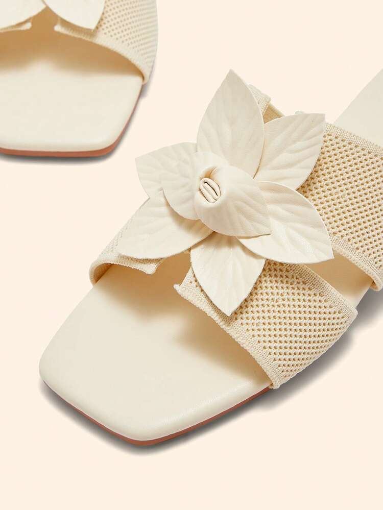 CUCCOO BASICS Square Toe Slip-On Slippers Casual Fashion Versatile Flat Sandals For Women