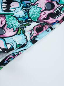 Manfinity Swimmode Men's Cartoon Skull Print Drawstring Waist Loose Casual Beach Shorts Men Matching Swim Trunks Men Swim Trunks Matching Men Swim Trunks Bathing Suit Beachwear Men Swim Trunks Matching,Outdoor Beach Shorts,Quick Dry, Hawaiian BeachModeOn Beach Wear Men Beach Shorts Men Vacation Men Beach Shorts Mens Beachwear