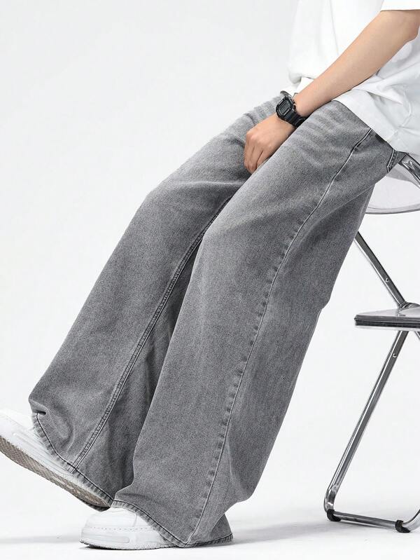 Men's Vintage Washed Loose Straight Fit Casual Jeans, Versatile All Season Wear