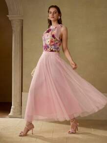 MOTF PREMIUM ÁO BA LỒI THÊU HOA - Hồng - Xem 7