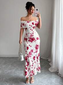 Elenzga Ladies Elegant Vacation Romantic Summer Long Dress - Apricot - View 7