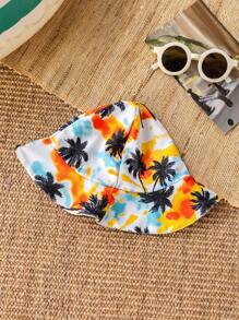 Baby Boy Palm Tree Print Round Neck Tank Top And Shorts Casual Swimwear Set - Multicolor - View 6