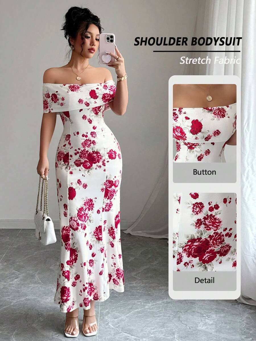 Elenzga Ladies Elegant Vacation Romantic Summer Long Dress - Apricot - View 1