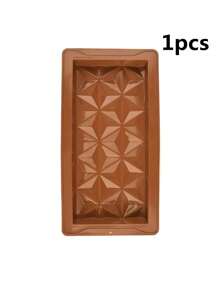 1/2/3PCS3D钻石形硅胶巧克力模具，甜点糖果烘焙工具，适用于迪拜巧克力棒、软糖、厨房配件 - 巧克力棕 - 查看 8