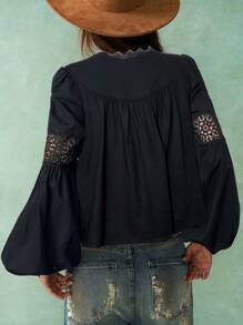 Bohemela Vacation Casual Embroidered V-Neck Women's Shirt