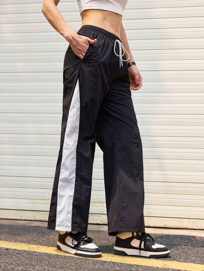 Streetz SHEIN Sport Pantalones deportivos de mujer con bloque de color y cordones