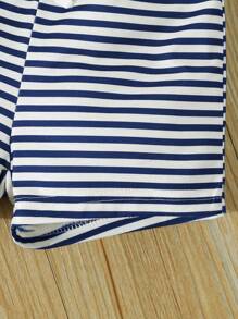 Baby Boy Street Style Striped Letter Print Tank Top And Shorts Set, Spring/Summer - Multicolor - View 6