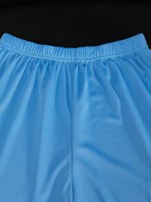 2 pezzi Set di maglietta a blocchi di colore e pantaloncini in rete per ragazzo/ragazzo adolescente, outfit sportivo casual estivo