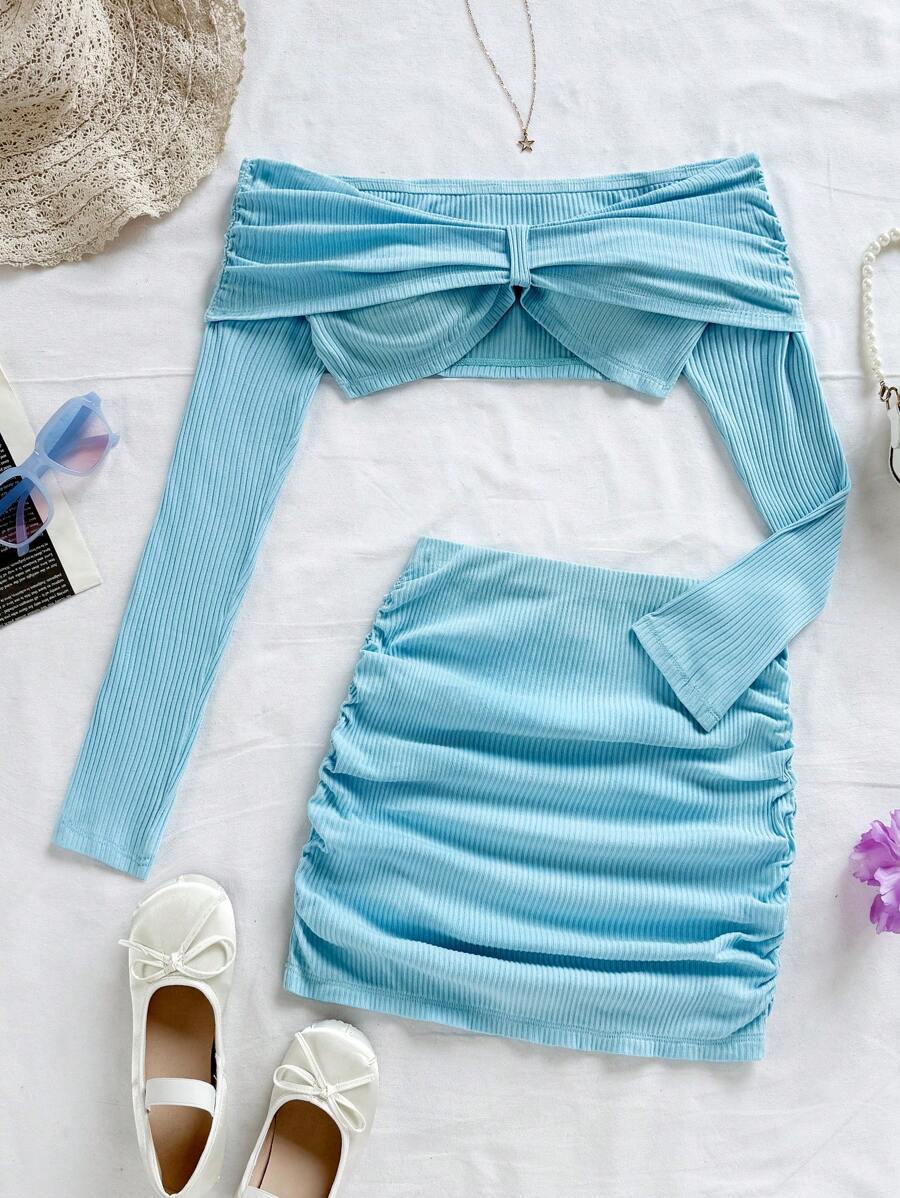 Soleia 女士日常两件套服装 - 藍色 - 查看 1