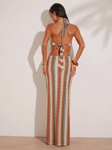 SHEIN BAE Váy nghỉ mát cắt xẻ màu sắc cho nữ - Nhiều màu - Xem 2