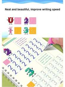 1 pieza, Libro de práctica de escritura, Ritmo en inglés, Libro de práctica mágica, Cuaderno, Literatura infantil, Aprendizaje, Números, Letras, Carta del alfabeto, Regalo de caligrafía, Escuela, Estudiante, Útiles escolares, Escuela infantil, Aprendizaje del inglés, Escritura en inglés