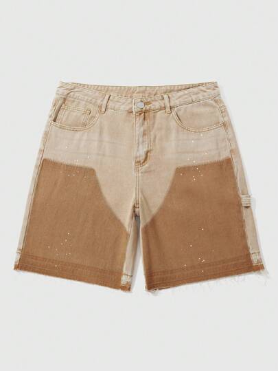 Grunge Punk Men's Minimalist Pocket Denim Shorts, Suitable For All Seasons