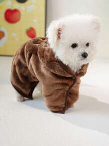 PETSIN 1 件宠物吸水浴袍，柔软厚实速干熊连帽可调节洗澡毛巾，适用于狗狗美容