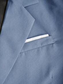 Manfinity Mode Men's Solid Color Single-Breasted Long Sleeve Suit Jacket & Pants 2-Piece Set