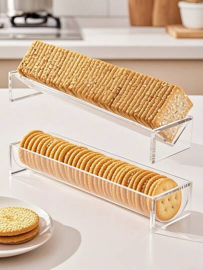 批发简欧式亚克力长方形托盘用于餐厅甜品饼干储存以及水果食物展示架