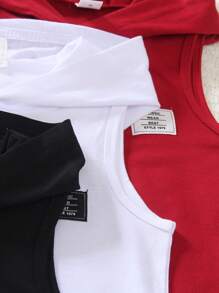 Conjunto de múltiples piezas: Parte superior sin mangas con capucha de unicolor casual + pantalones cortos con cintura elástica holgados para niños, ligero y cómodo, adecuado para uso en exteriores