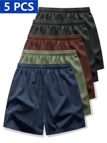 Manfinity Homme 5pcs/Set Men's Casual Sports Shorts, Spring/Summer - Multicolor - View 2